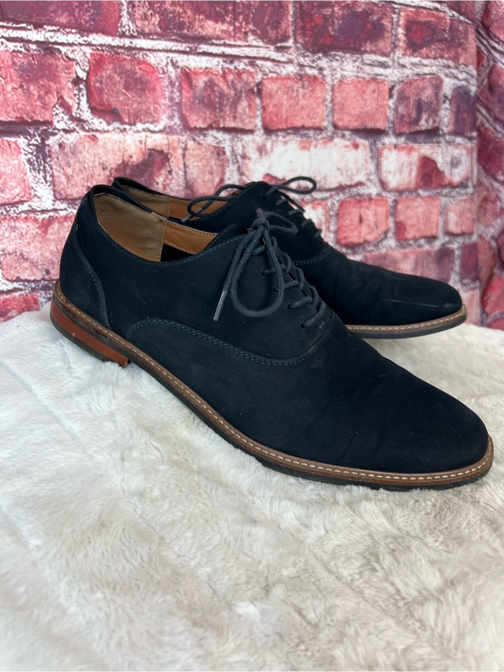 Call It Spring Joseff Navy Vegan Suede Oxford Dress Shoes Size 10.5